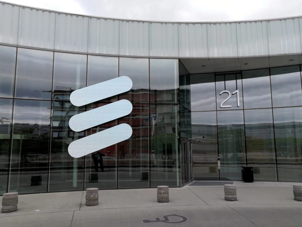 The Ericsson logo is seen at the Ericsson's headquarters in Stockholm, Sweden, on June 14, 2018. (Reuters/Olof Swahnberg/File Photo)