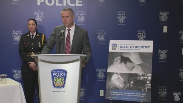 police at a press conference