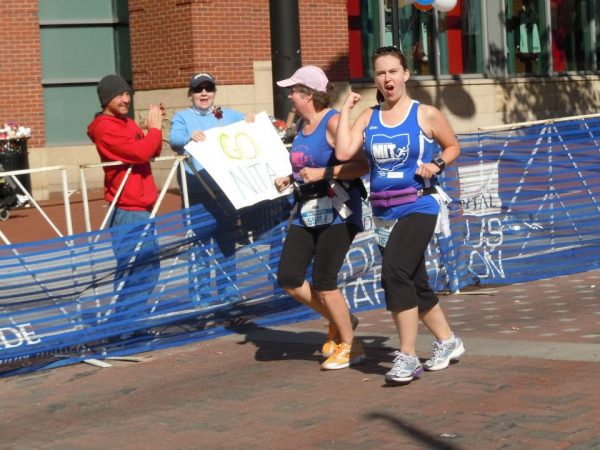 Crossing the finish line