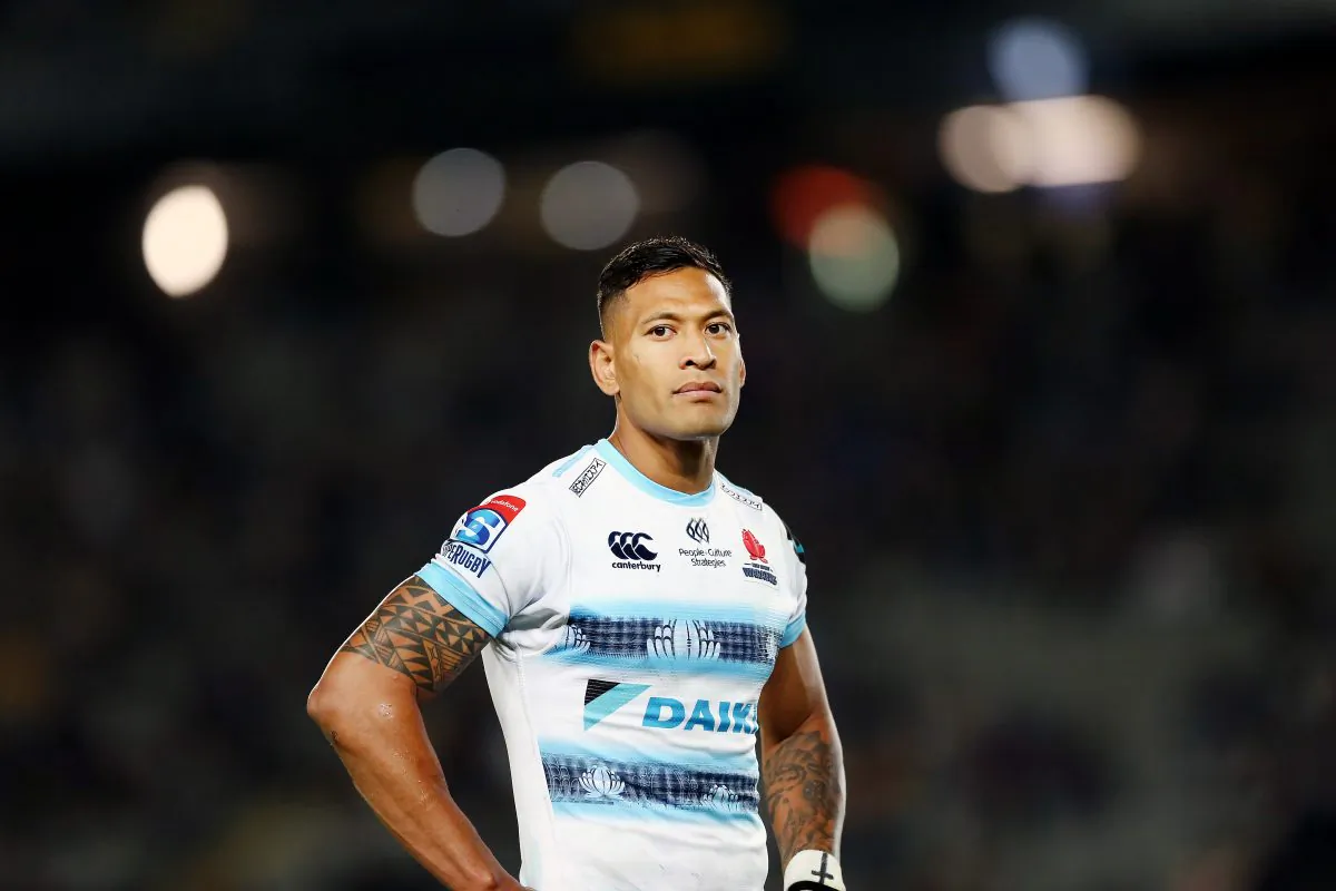 Israel Folau of the Waratahs looks on during the round 8 Super Rugby match between the Blues and Waratahs at Eden Park in Auckland, New Zealand, on April 6, 2019. (Anthony Au-Yeung/Getty Images)