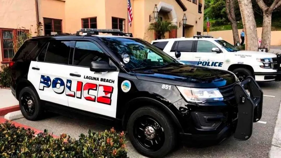 Newly decorated Police SUV patrol vehicles in Laguna Beach, Calif., in an undated photo. (Laguna Beach Police Department via AP)