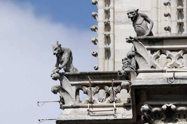Preserved gargoyles of Notre Dame cathedral are pictured in Paris ,