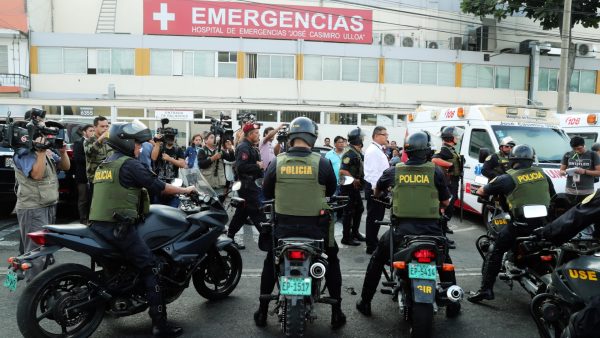 police in riot gear hospital