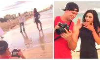 Woman on Photo Shoot Has No Idea BF’s Holding Signs Behind Her— When She Sees the Photos, She’s Stunned