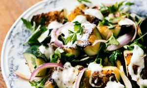 Cucumber With Cumin Yogurt and Parsley