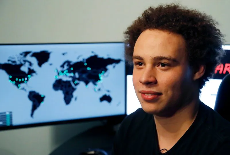 Marcus Hutchins, a British cybersecurity expert during an interview in Ilfracombe, England, on May 15, 2017. (Frank Augstein/File via AP)