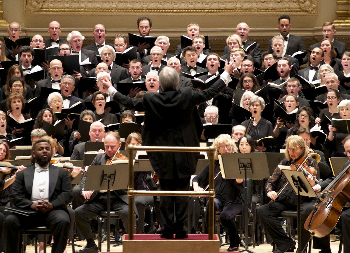 The Cecilia Chorus of New York will perform works by Brahms, Elgar, and the Brothers Balliet on May 3, 2019, at Carnegie Hall. (The Cecilia Chorus of New York)