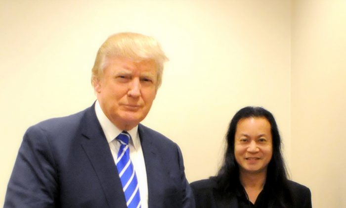 President Trump with Gene Ho (R) during the 2016 presidential campaign. (Courtesy Gene Ho)