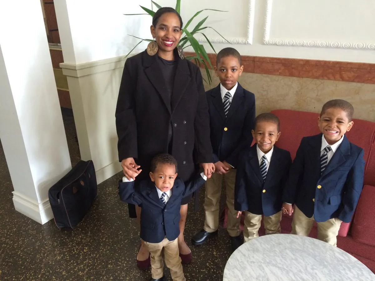 Autumn King with her four children, expecting her fifth. (Autumn King)