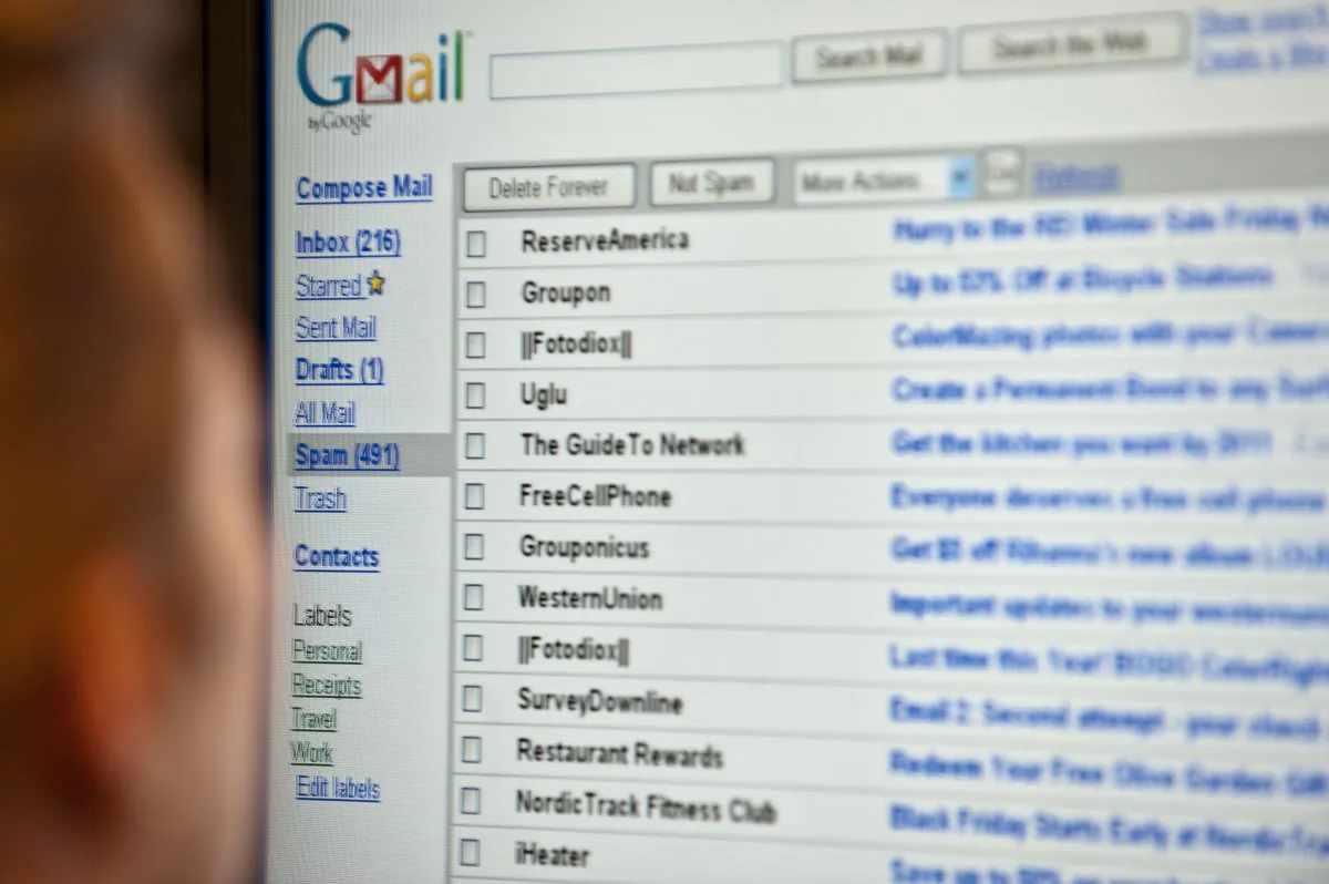 A woman checks her email on a computer in Washington on Nov. 23, 2010. (Nicholas Kamm/AFP/Getty Images)
