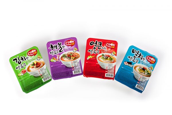 cooksee instant rice noodles in four flavors
