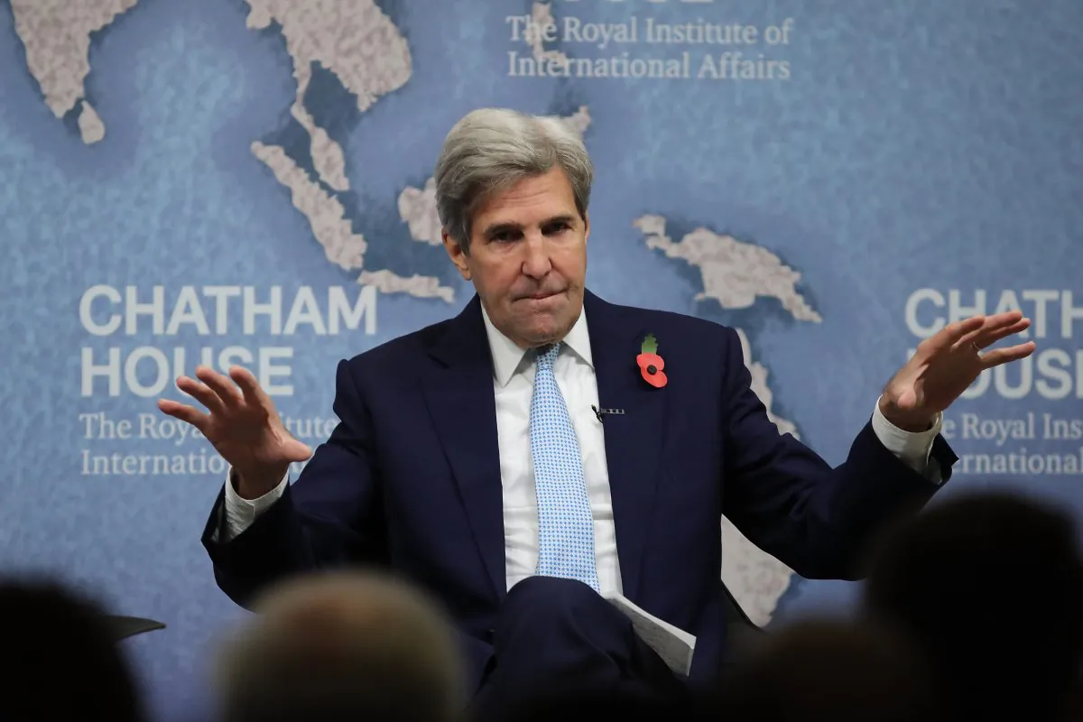 Former Secretary of State John Kerry speaks at Chatham House in London, on Nov. 6, 2017. (Dan Kitwood/Getty Images)