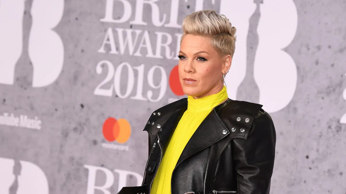 Pink, winner of the Outstanding Contribution to Music Award, attends the BRIT Awards 2019 held at the O2 Arena in London, on Feb. 20, 2019. (Jeff Spicer/Getty Images)