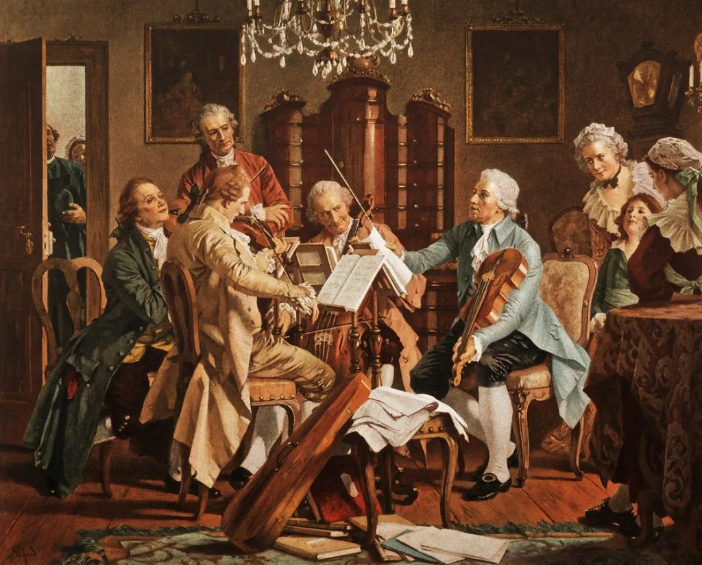 “Joseph Haydn Playing Quartets.” Staatsmuseum, Vienna. (Public Domain)