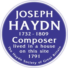 haydns blue plaque