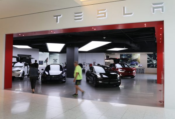 A Tesla showroom
