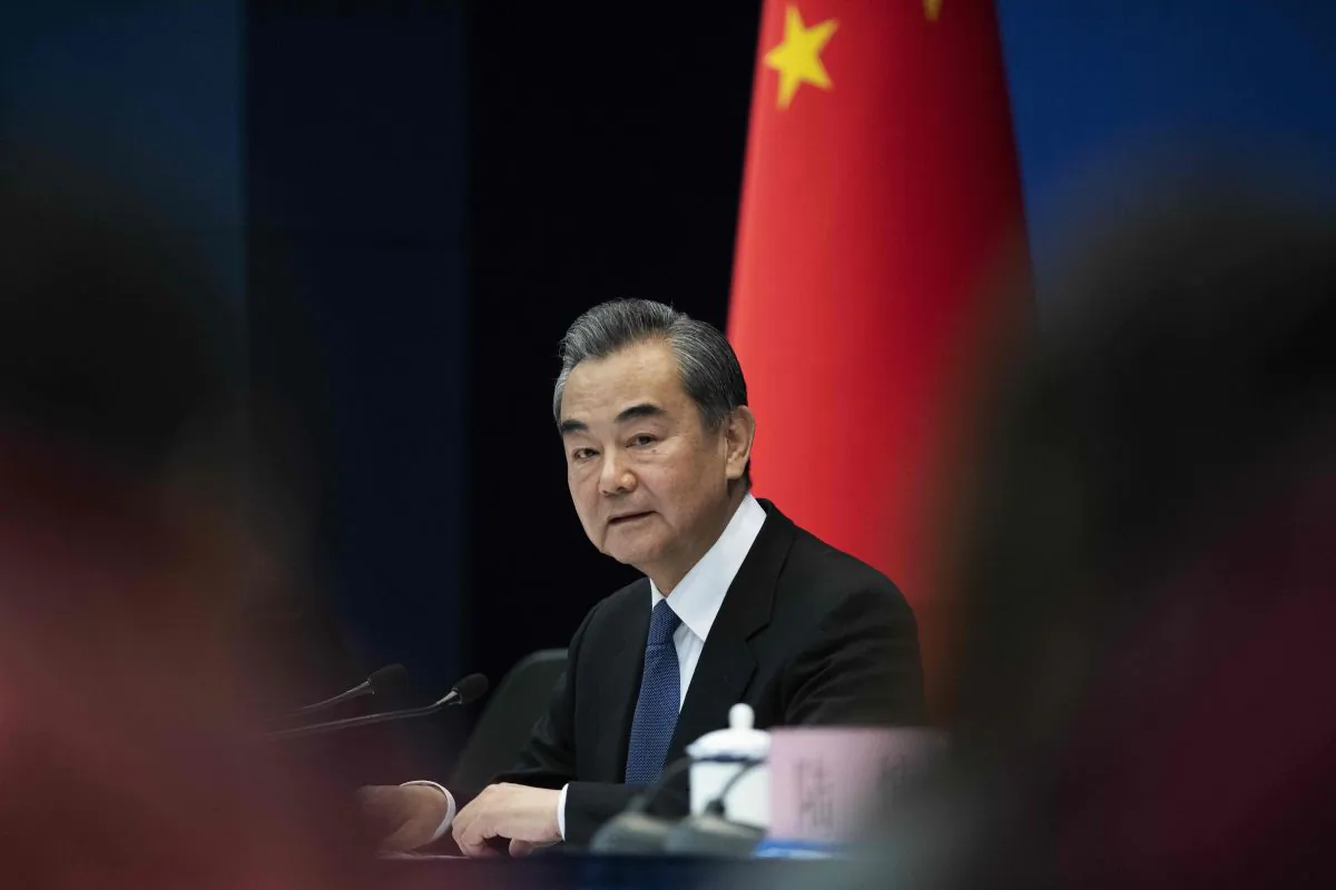 China's Foreign Minister Wang Yi speaks during a press conference briefing on the Belt and Road Summit at the Ministry of Foreign Affairs in Beijing on April 19, 2019. (Photo by Nicolas ASFOURI / AFP) (Photo credit should read NICOLAS ASFOURI/AFP/Getty Images)