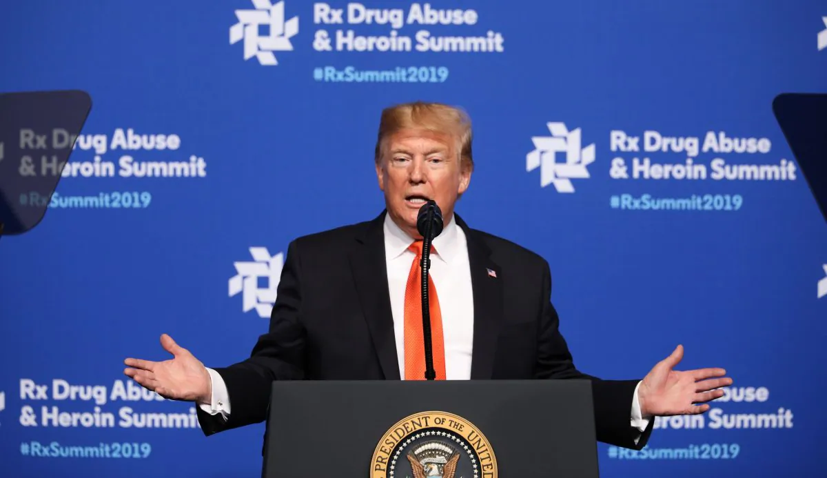 President Donald Trump speaks at the Rx Drug Abuse & Heroin Summit in Atlanta, Ga., on April 24, 2019. (Jessica McGowan/Getty Images)