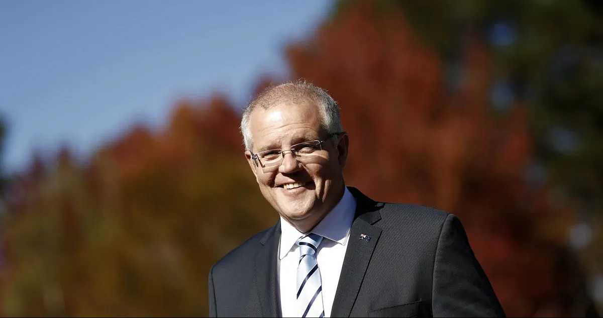 Scott Morrison, Prime Minister of Australia, arrives for a press conference at the Parramatta Creek rest area on April 18, 2019 in Sassafras, Australia. (Ryan Pierse/Getty Images)