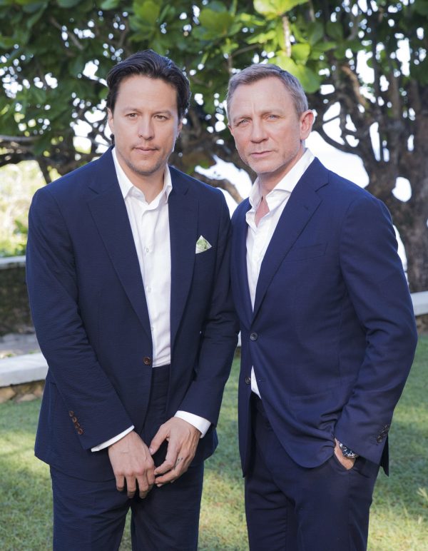 Director Cary Joji Fukunaga, left, and actor Daniel Craig pose