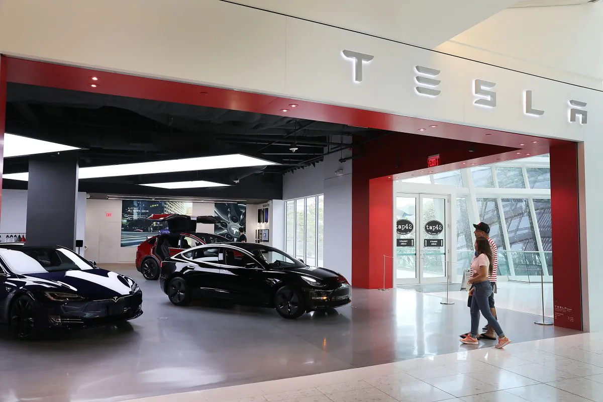 A Tesla showroom is seen in Miami, Fla. on April 04, 2019. (Joe Raedle/Getty Images)