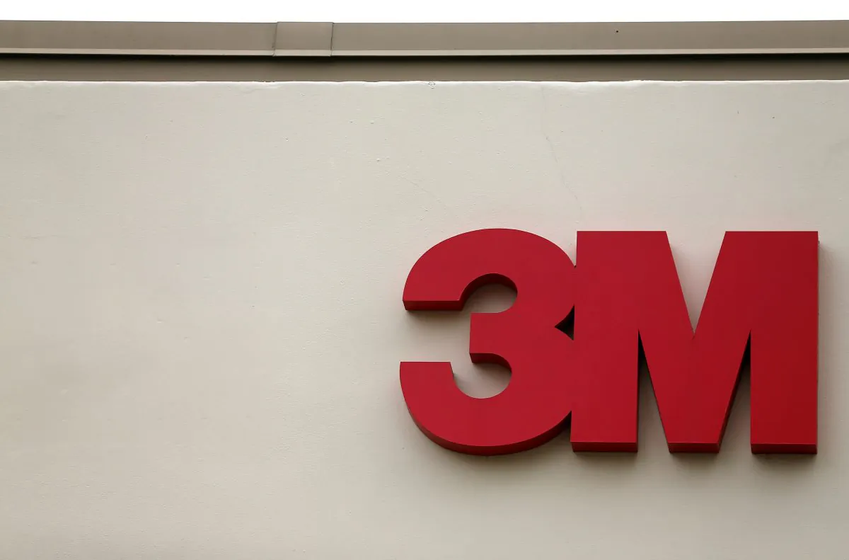The logo of 3M is shown in Irvine, Calif., on April 13, 2016. (Mike Blake/Reuters)