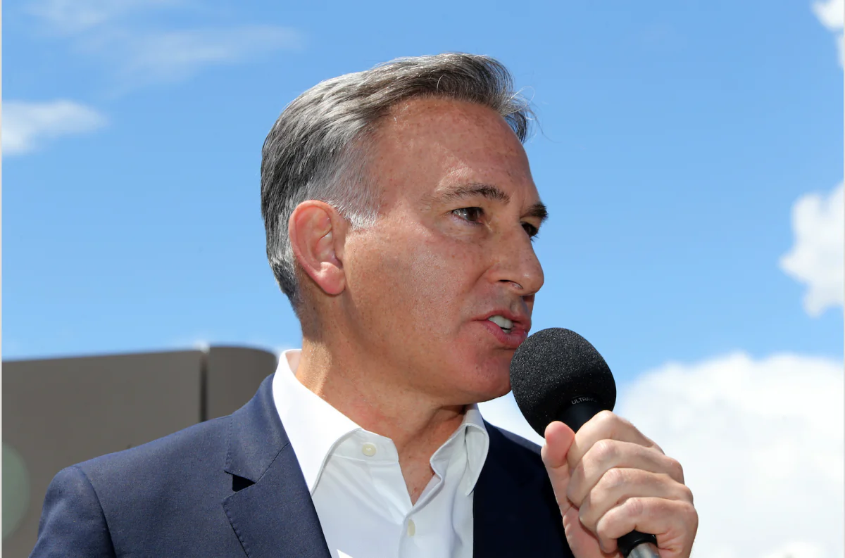 King County Executive Dow Constantine speaks at a press conference on June 9, 2018 in SeaTac, Washington.