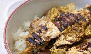 A Springtime Grill: Lemony Chicken and Baby Artichokes