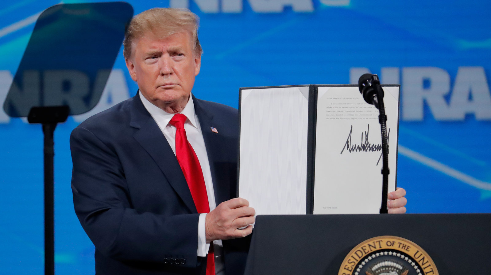 President Trump announces U.S. withdrawal from the U.N. Arms Trade Treaty