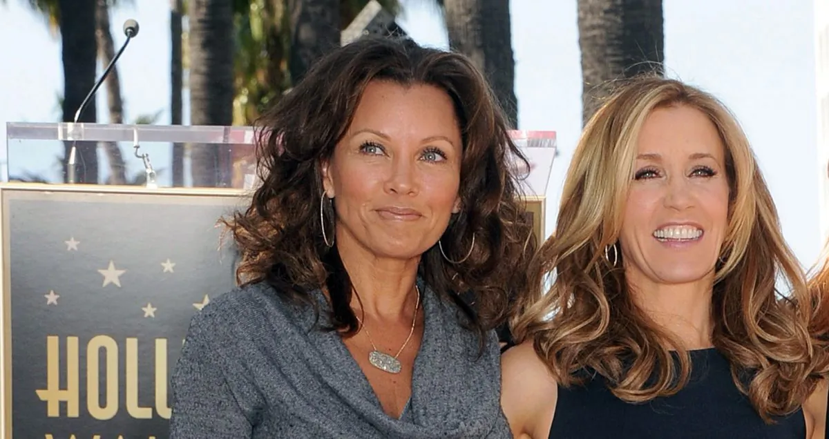 Actresses Vanessa Williams (L) and Felicity Huffman at the Hollywood Walk Of Fame in Los Angeles, Calif., on March 7, 2012. (Jason Merritt/Getty Images)