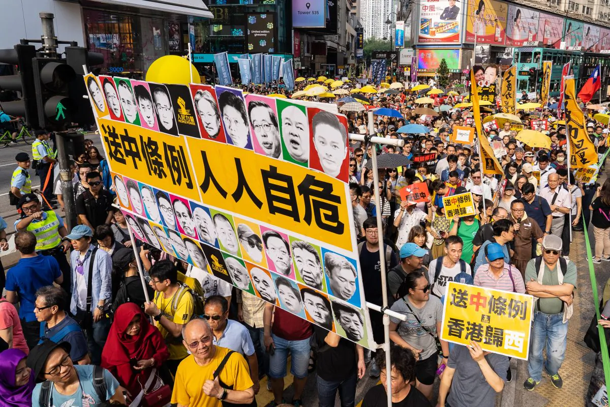 Hong Kongers protest proposed amendments to the city’s extradition laws, which would allow suspects to be sent to mainland China, on April 28, 2019. (Poon Zoi-Syu/Epoch Times)