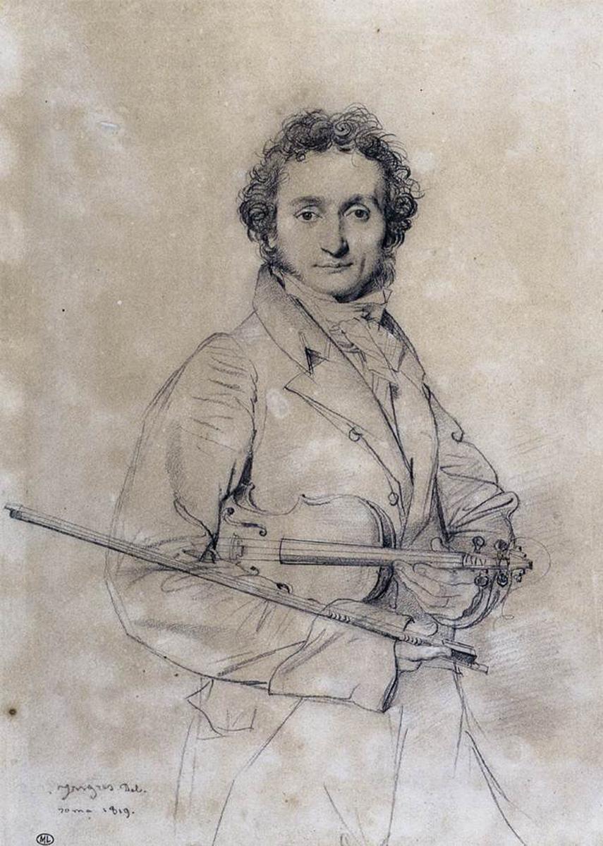 Niccolo Paganini portrait by ean-Auguste-Dominique Ingres