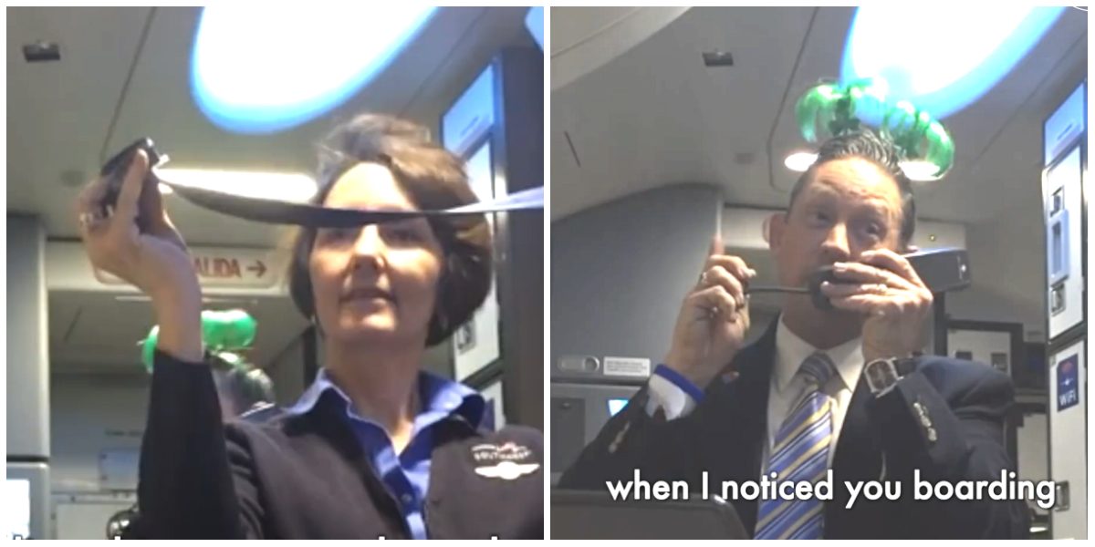 Passengers Can’t Stop Cracking up After Flight Attendant Picks up the