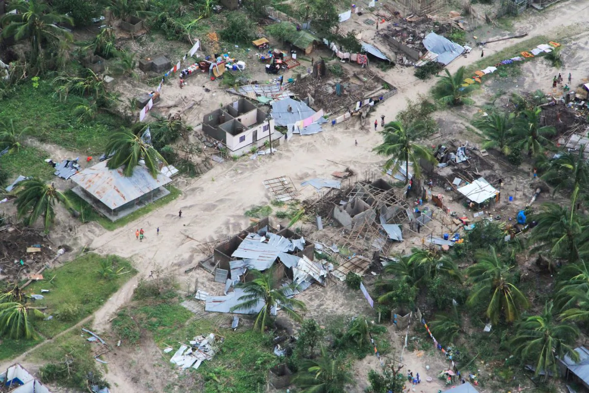 The aftermath of Cyclone Kenneth is seen in Macomia District, Cabo Delgado province, Mozambique, on April 27, 2019. (OCHA/Saviano Abreu/via Reuters)