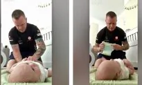 Tattooed Dad’s Hilarious Reaction as He Gags and Almost Vomits While Changing Baby’s Diaper