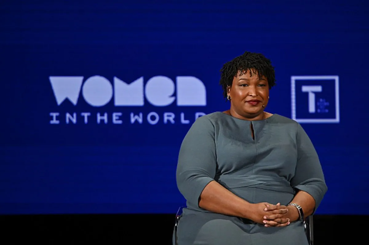 Founder of Fair Fight, Stacey Abrams speaks onstage at the 10th Anniversary Women In The World Summit in New York City, on April 11, 2019. ( Mike Coppola/Getty Images)