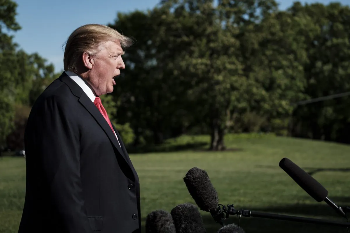 President Donald Trump on the South Lawn of the White House on April 27, 2019. (Pete Marovich/Getty Images)