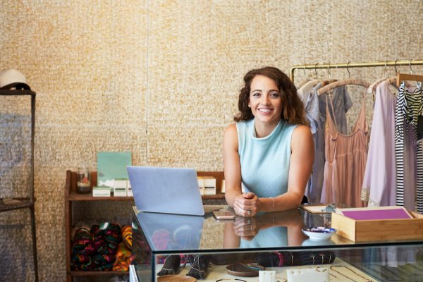 woman working in clothes shop