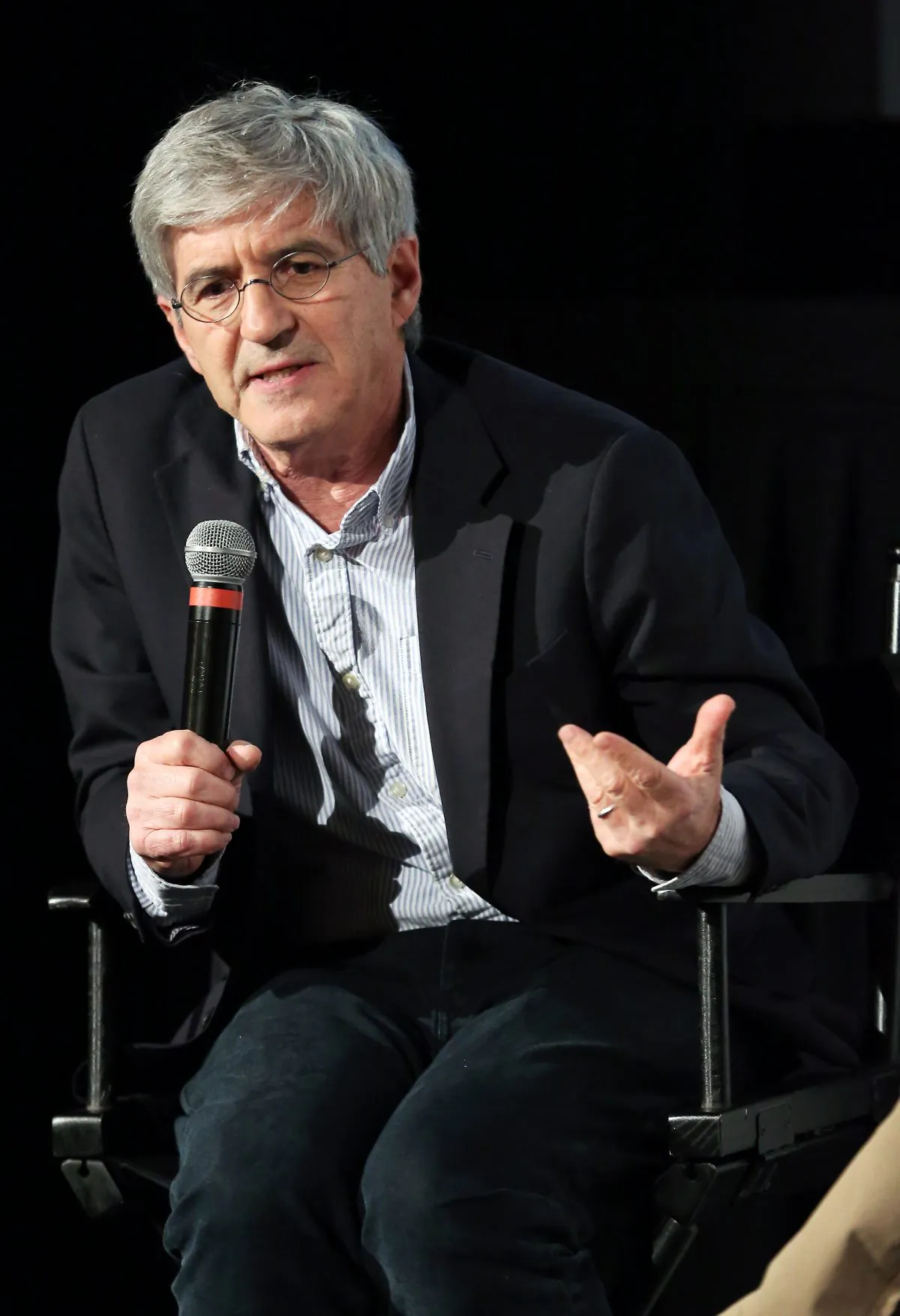 Panel moderator, Yahoo News Chief Investigative Correspondent Michael Isikoff speaks during a panel discussion in New York City on Nov. 12, 2018.  (Monica Schipper/Getty Images)