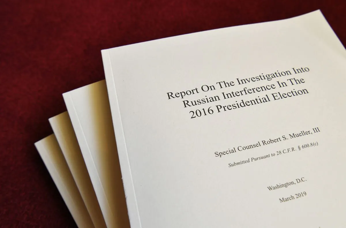 Copies of the "Mueller Report" printed by the U.S. Government Publishing Office are seen at the U.S. Capitol in Washington on April 24, 2019. MANDEL NGAN/AFP/Getty Images