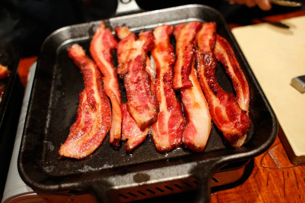 Grilled bacon on display at a food festival in New York City on Nov. 1, 2016. (Brian Ach/Getty Images for New York Magazine)