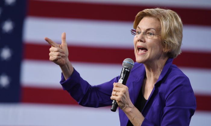 Democratic presidential candidate Sen. Elizabeth Warren (D-Mass.) speaks in Las Vegas, Nevada on April 27, 2019.  (Ethan Miller/Getty Images)
