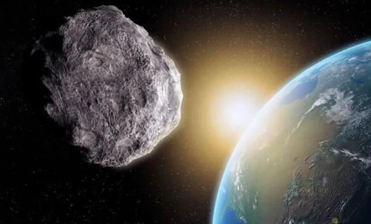 An artist's work shows an asteroid near Earth. (NASA)