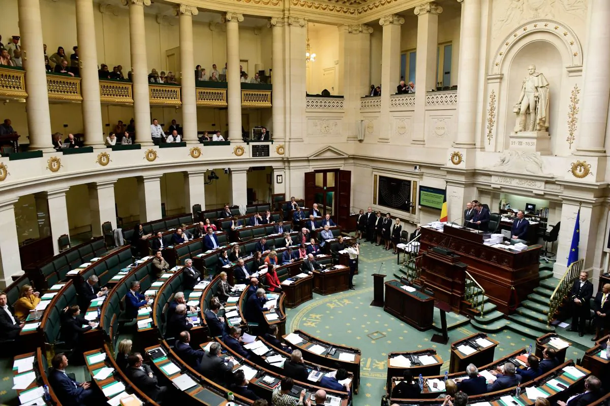 Belgian lawmakers attend a plenary session of the Chamber at the Federal Parliament in Brussels on April 4, 2019. (LAURIE DIEFFEMBACQ/AFP/Getty Images)