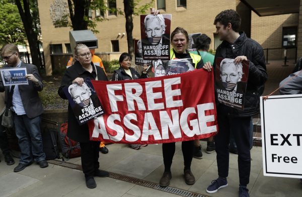Julian Assange protesters