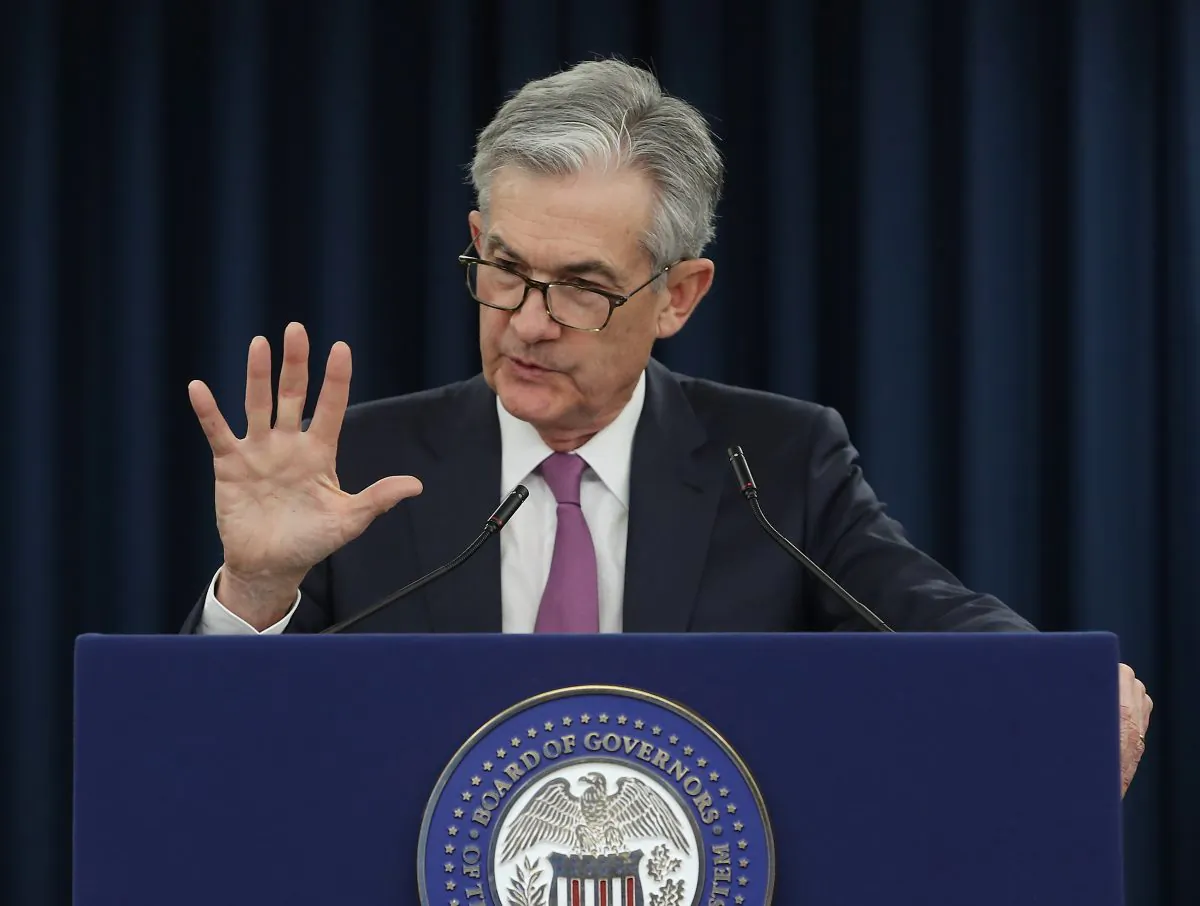 Federal Reserve Board chairman Jerome Powell speaks during a news conference in Washington, on May 1, 2019. (Mark Wilson/Getty Images)