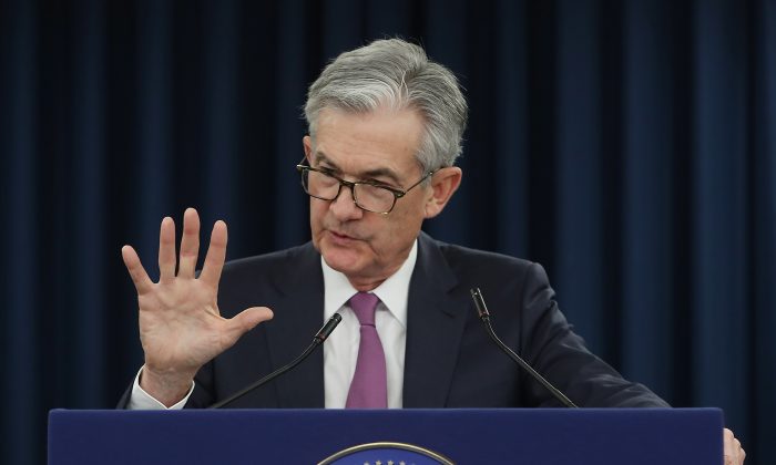 Federal Reserve Board chairman Jerome Powell speaks during a news conference in Washington, on May 1, 2019. (Mark Wilson/Getty Images)