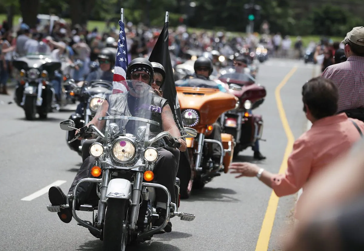 Bikers participate in the annual Rolling Thunder First Amendment Demonstration Run in Washington on May 29, 2016. (Alex Wong/Getty Images)