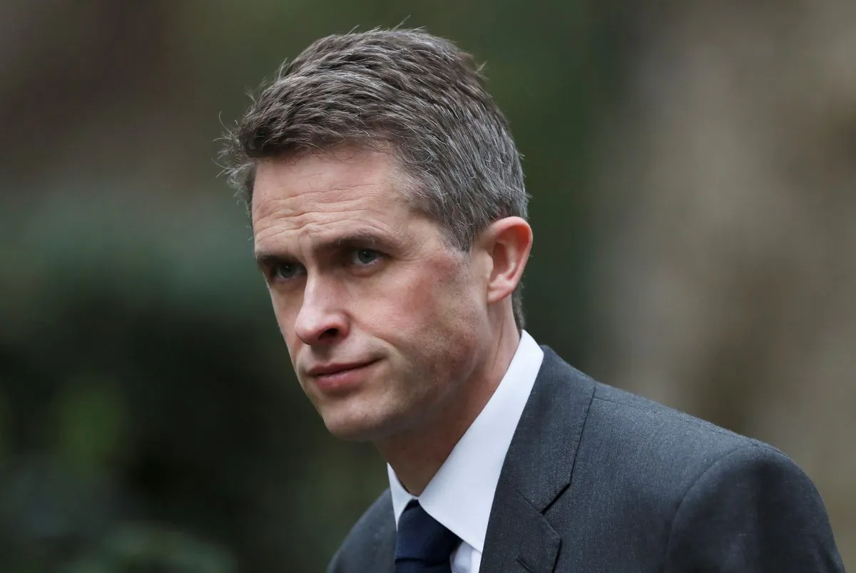 Britain's Defense Minister Gavin Wiliamson is seen outside Downing Street in London on March 12, 2019. (Simon Dawson/Reuters)