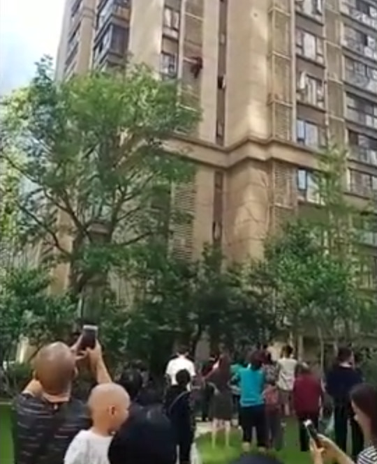 Woman building climb